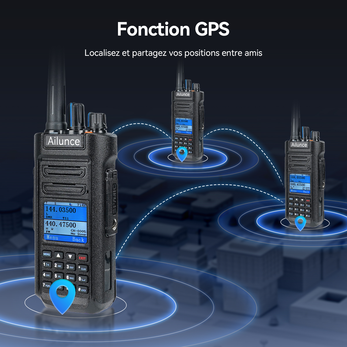 Radio DMR double bande GPS Ailunce HD2 10 W IP67