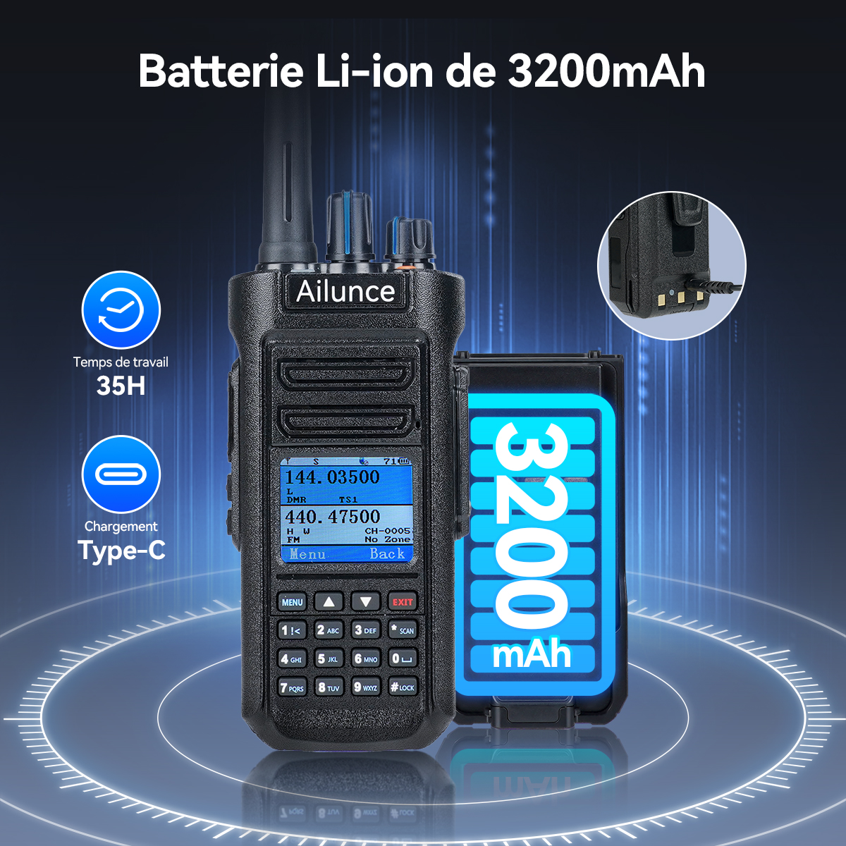 Radio DMR double bande GPS Ailunce HD2 10 W IP67