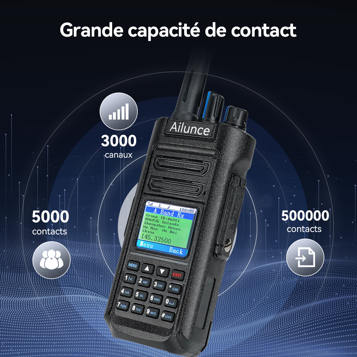 Radio DMR double bande GPS Ailunce HD2 10 W IP67