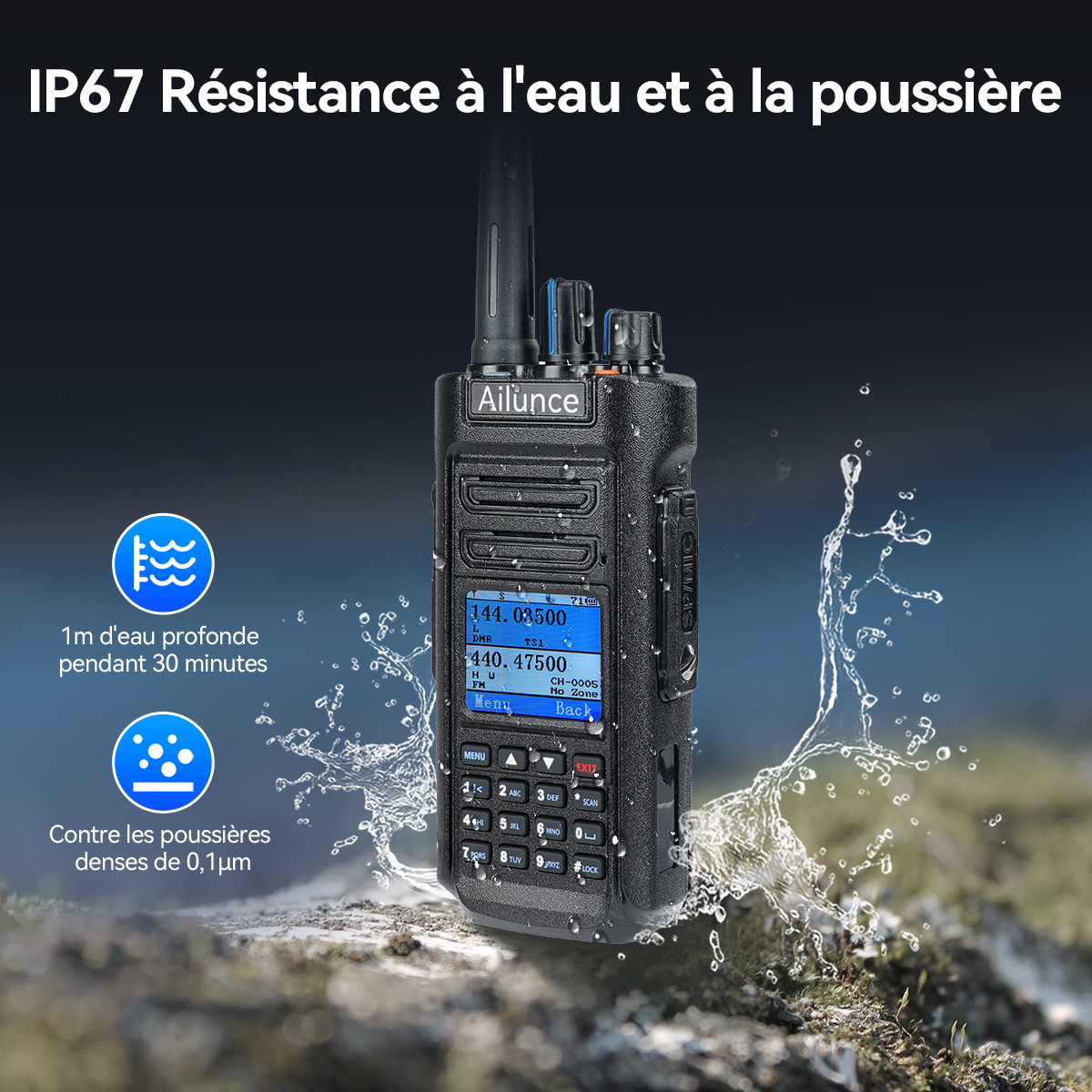 Radio DMR double bande GPS Ailunce HD2 10 W IP67