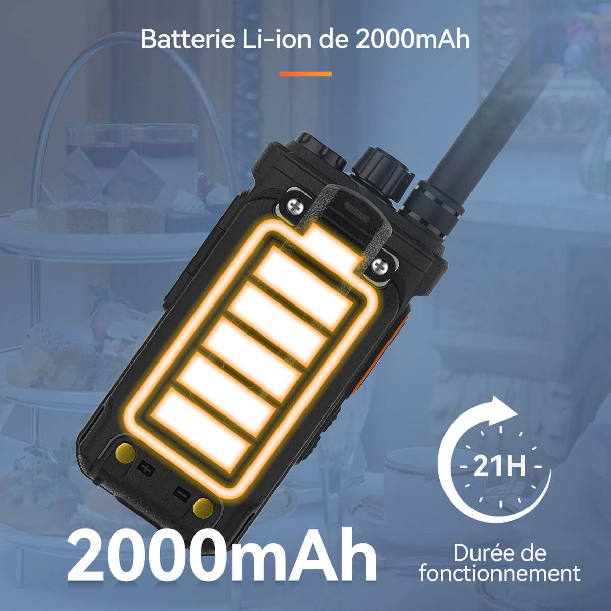 Radio portable UHF 3W Retevis RB626H avec écran caché