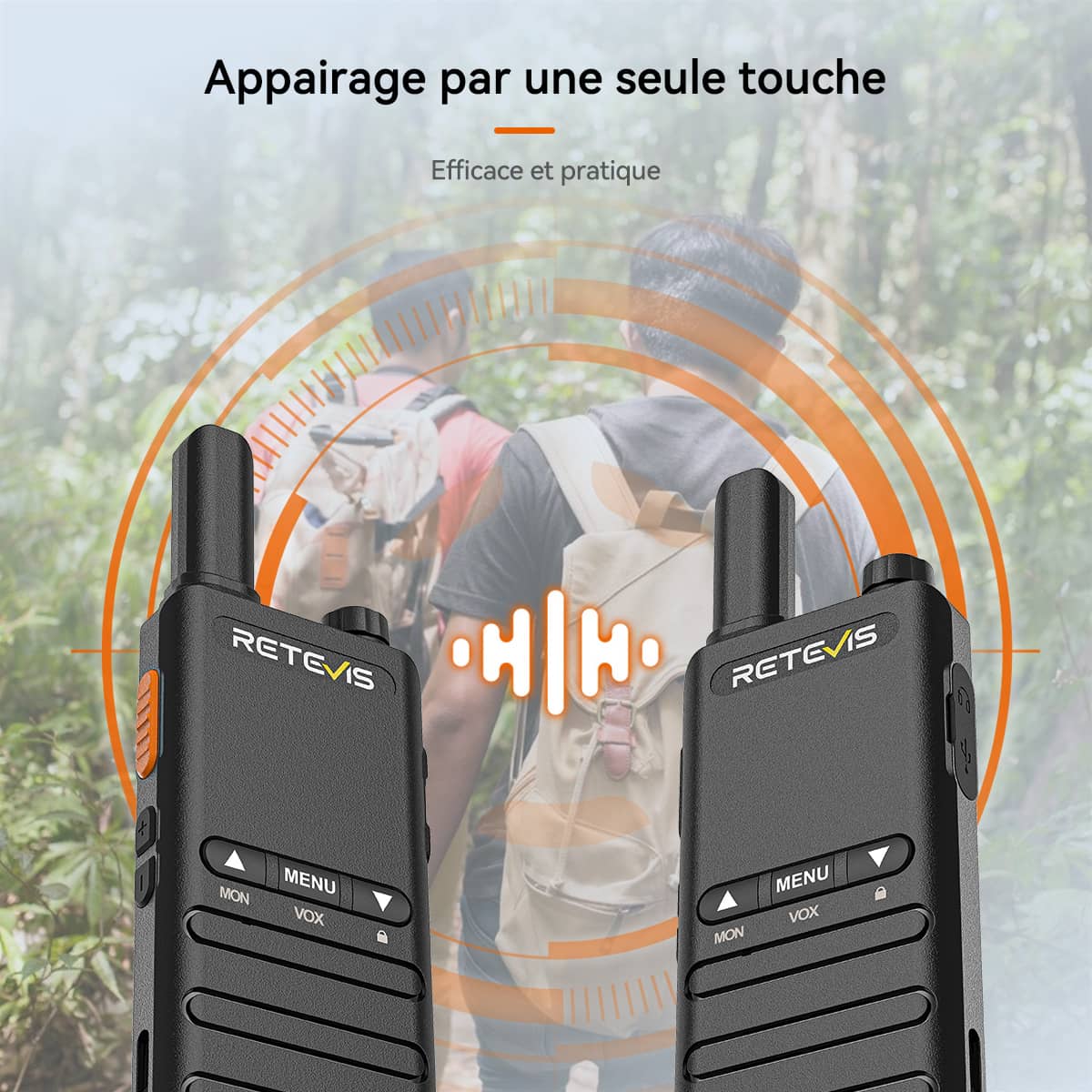 Retevis B63B PMR446 Radio Bidirectionnelle Professionnelle Ultra-mince (2 packs)