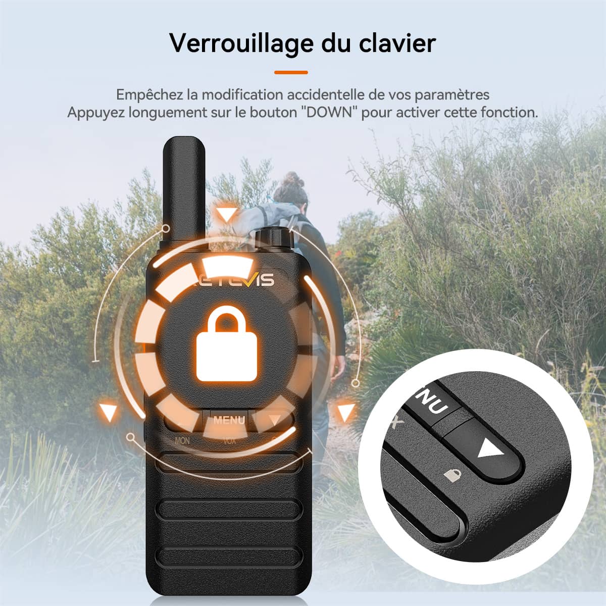 Retevis B63B PMR446 Radio Bidirectionnelle Professionnelle Ultra-mince (2 packs)
