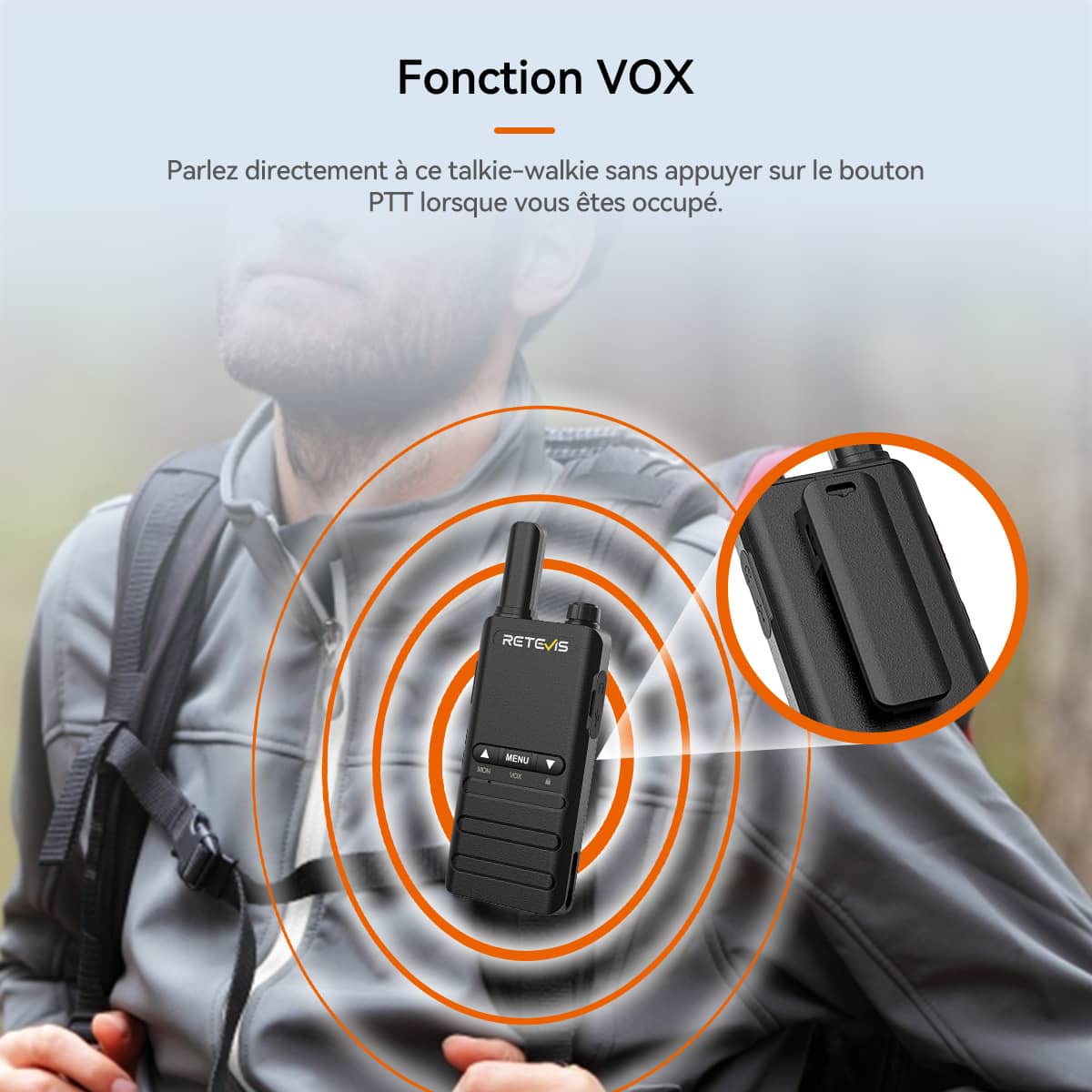 Retevis B63B PMR446 Radio Bidirectionnelle Professionnelle Ultra-mince (2 packs)