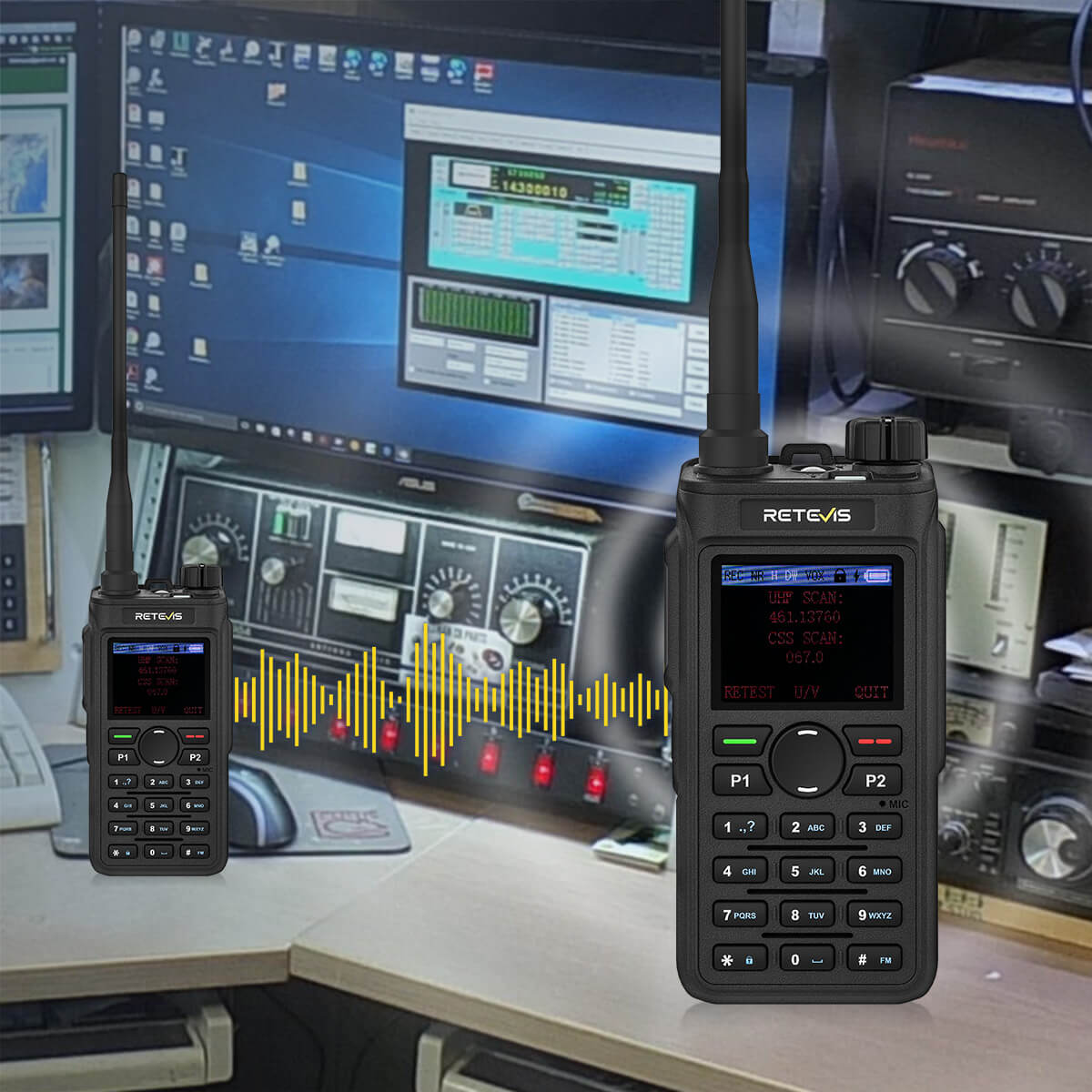 Radio d'affaires Retevis C62 5W longue portée UV double bande AI réduction du bruit