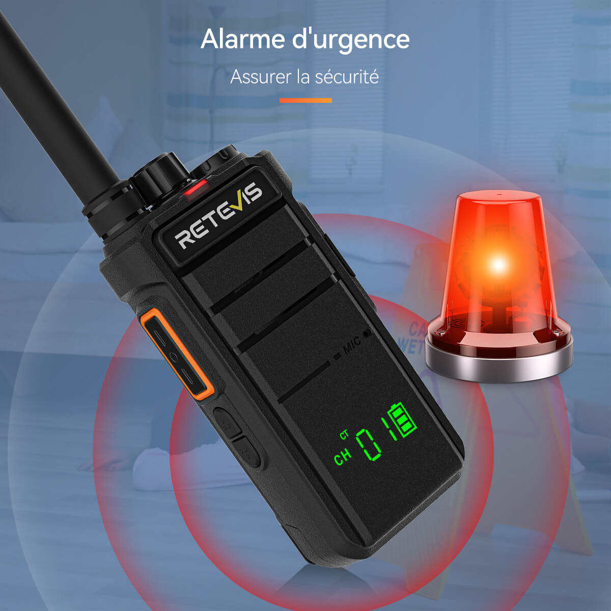 Radio portable UHF 3W Retevis RB626H avec écran caché
