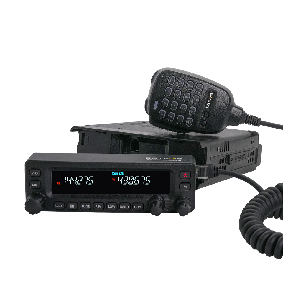 Retevis MA1 HAM Mobile Radio UHF VHF 50W haute puissance avec panneau avant amovible