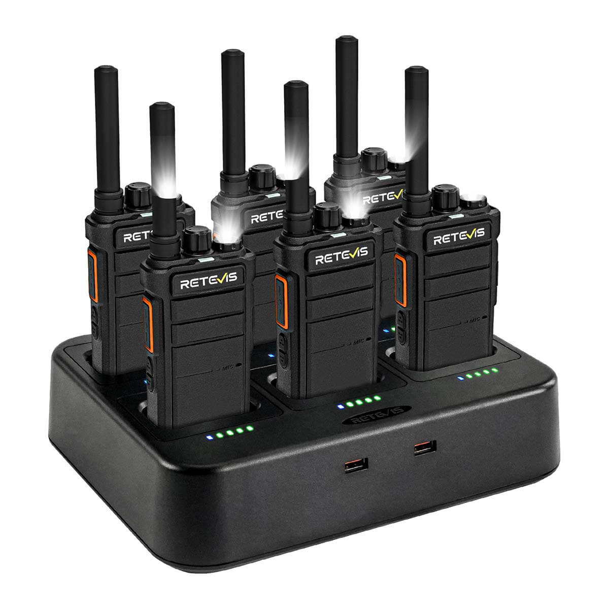 Retevis RB626 Radio UHF 3W 16 Canaux (Pack de 6) + Chargeur Multi-Unités
