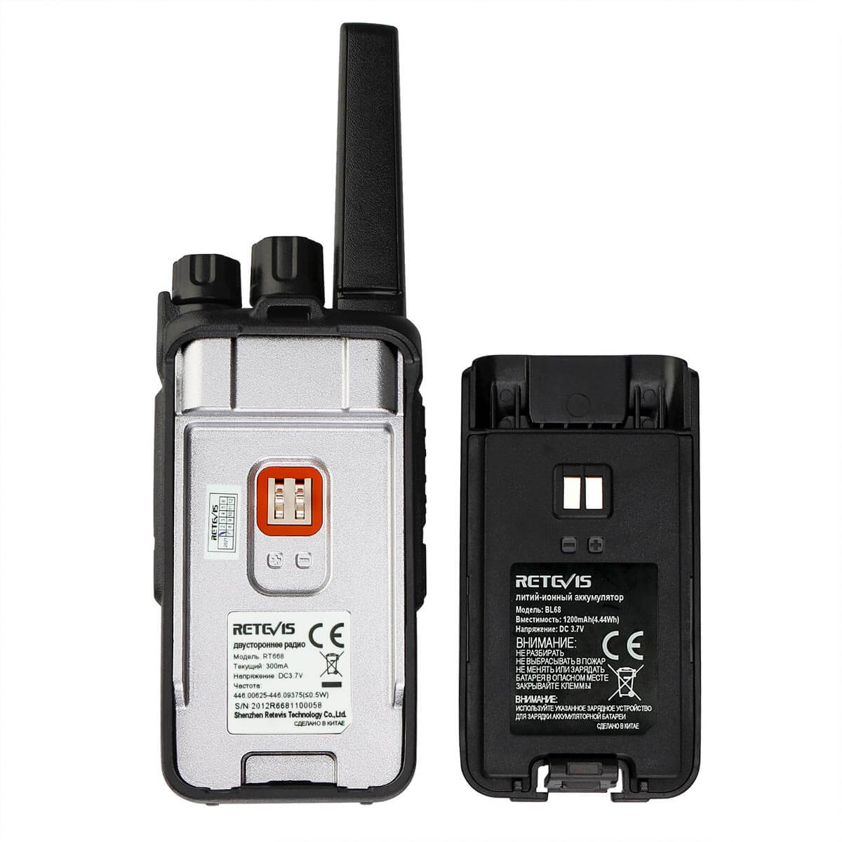 Retevis RT668 Radio professionnelle rechargeable PMR446 sans Licence Radio