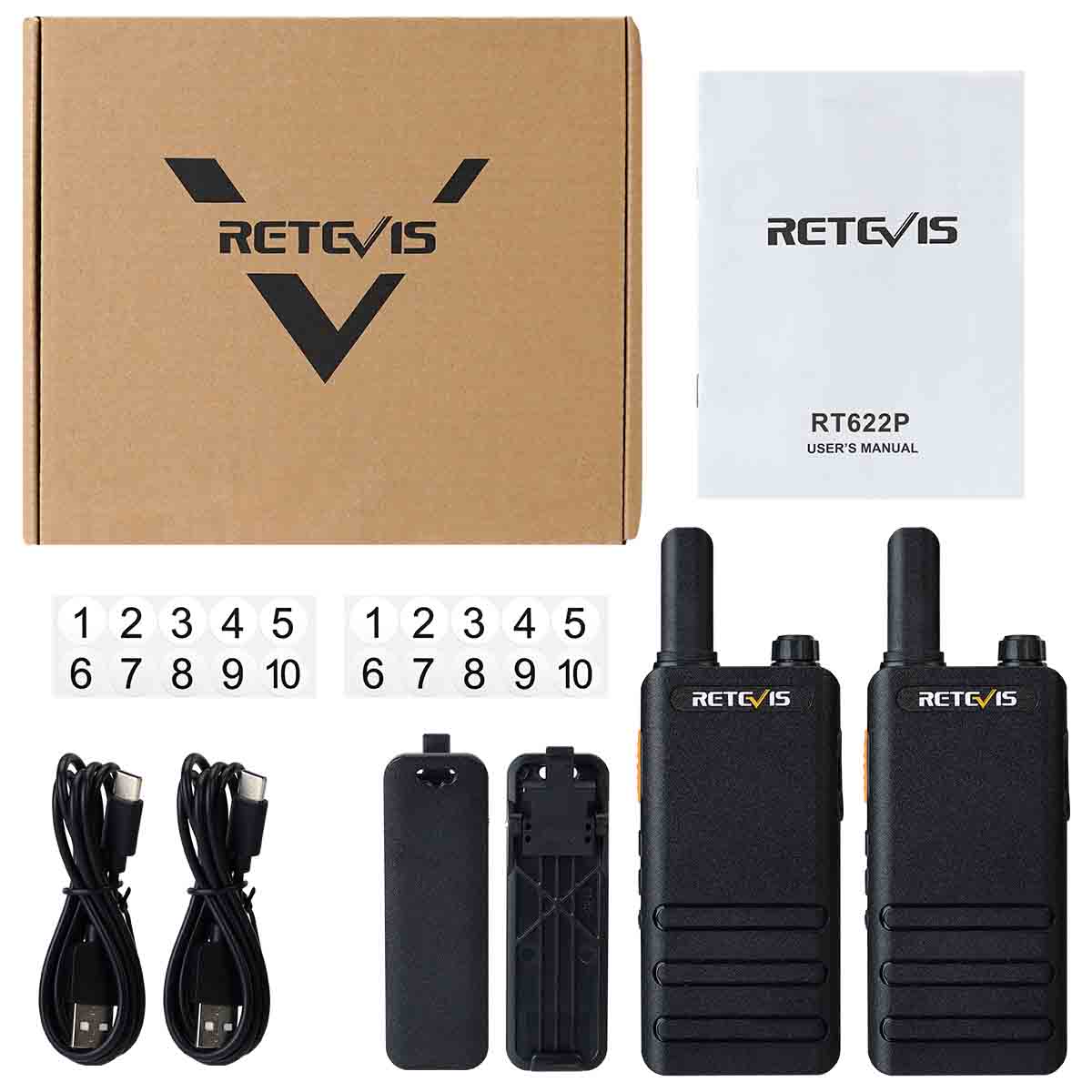 Retevis RT622P PMR446 Radio D'affaires Portable à Grande Batterie