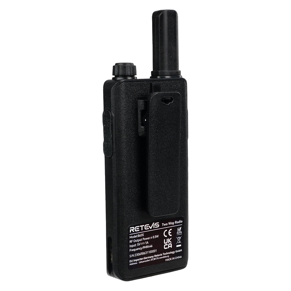 Retevis B63S Talkie-walkie rechargeable ultra-mince PMR446 avec écran LCD