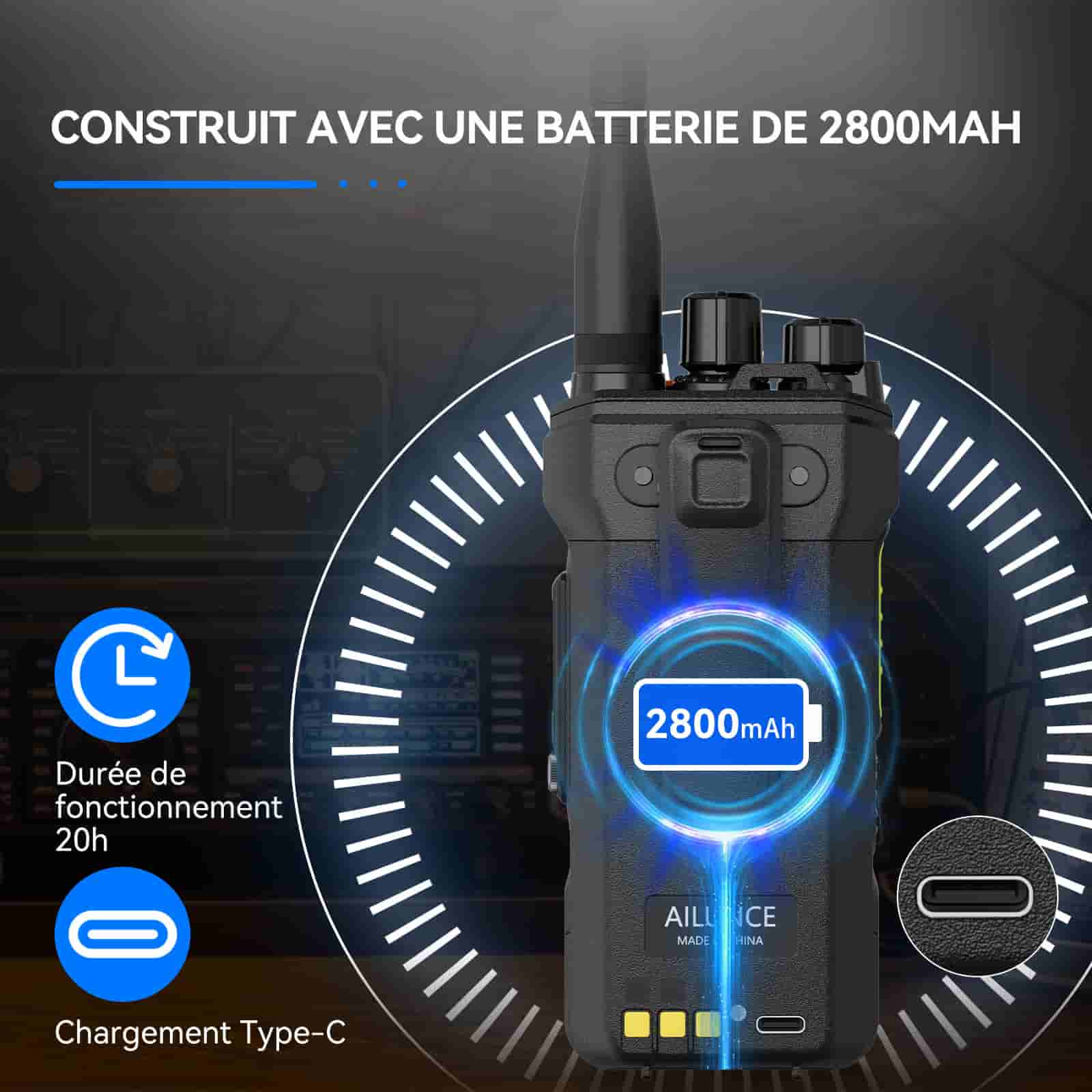 Retevis Ailunce HA1UV Radio bidirectionnelle double bande longue portée étanche IP67
