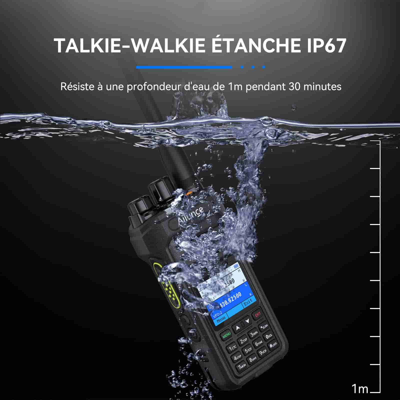 Retevis Ailunce HA1UV Radio bidirectionnelle double bande longue portée étanche IP67