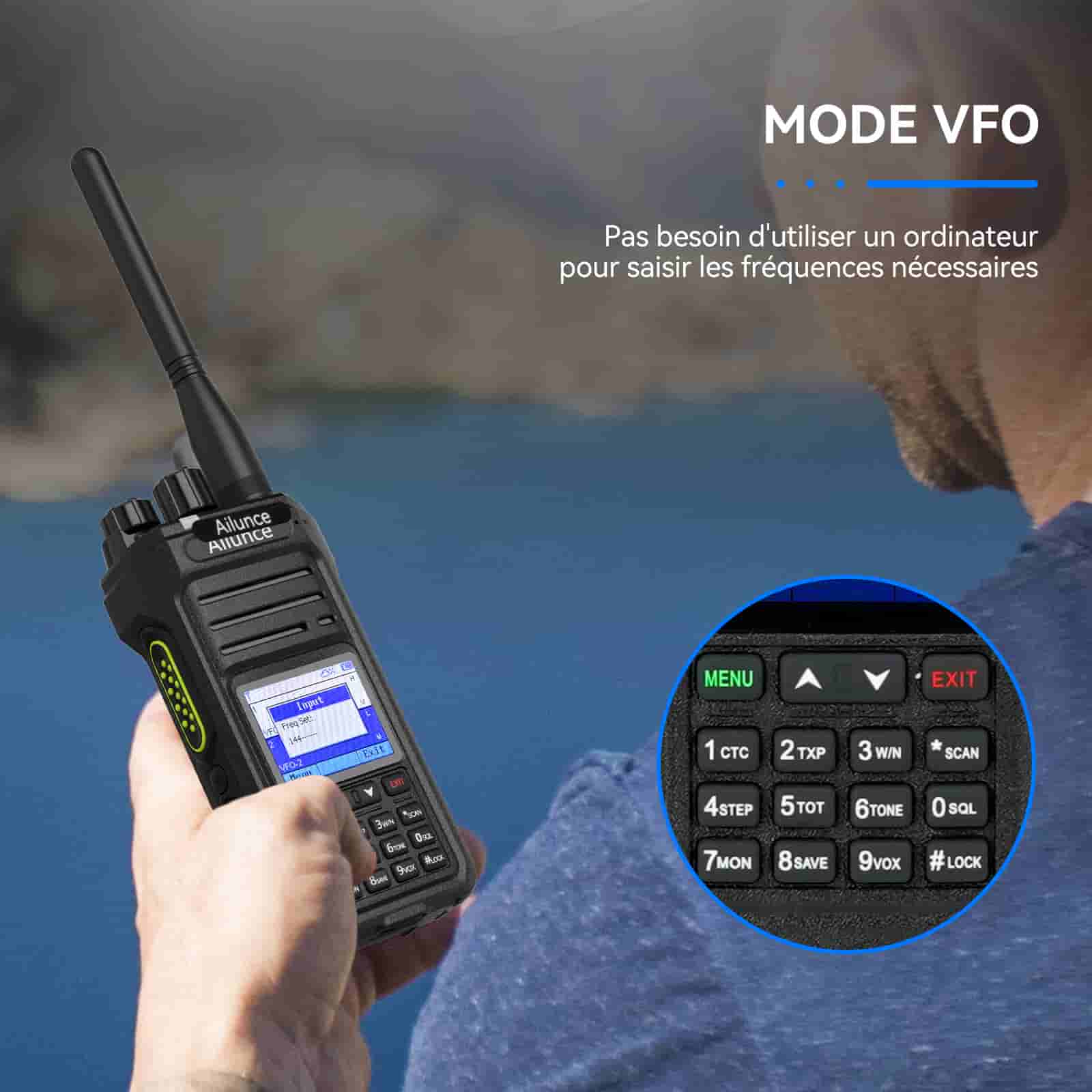 Retevis Ailunce HA1UV Radio bidirectionnelle double bande longue portée étanche IP67