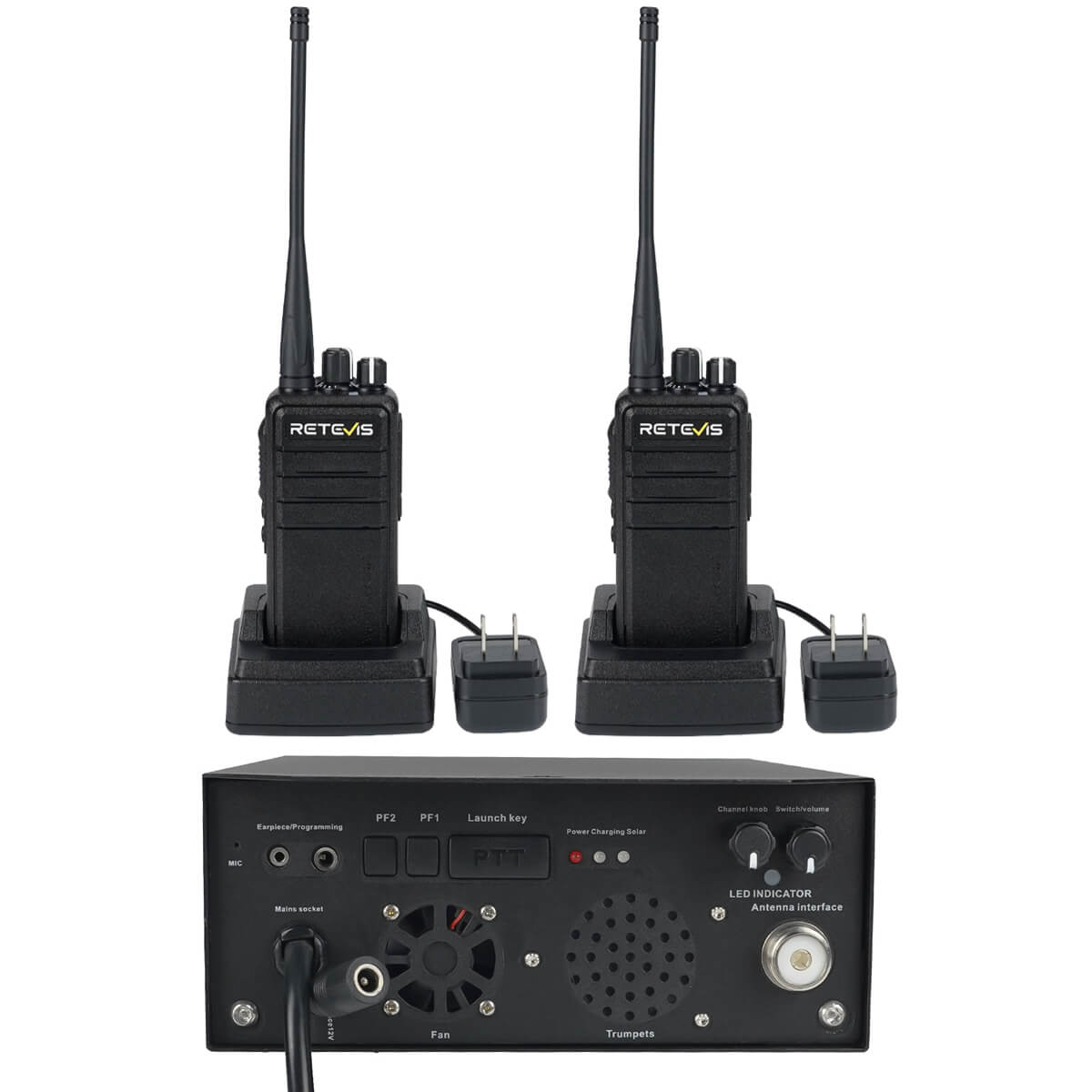 Retevis RB91 Répéteur Radio Numérique Portable à Fréquence Directe avec 2 Radios Portatives UHF RB24